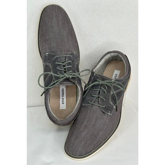 Steve Madden NWOT Gray Stoker Derby Leather Upper Rubber Outsole 11 - Picture 1 of 8